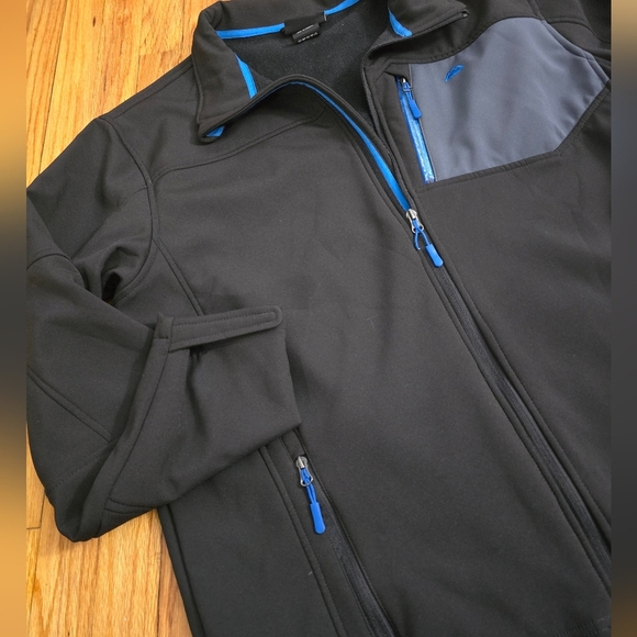 Snozu Men's Performance Jacket in Black with Blue Trim - Picture 7 of 12